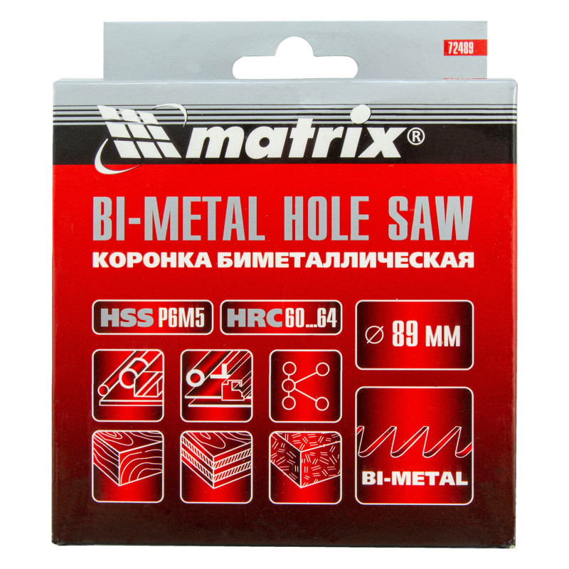 Коронка Bimetal, 89 мм Matrix