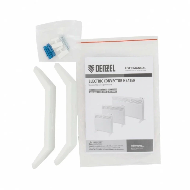 Конвектор электрический XCE-1500, 230 В, 1500 Вт, X-образный нагреватель Denzel