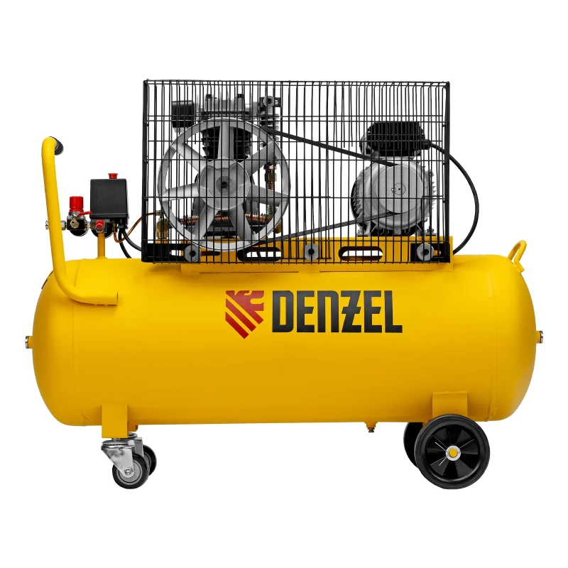 Компрессор воздушный BCV2300/100, ременный привод, 2.3 кВт, 100 литров, 440 л/мин Denzel