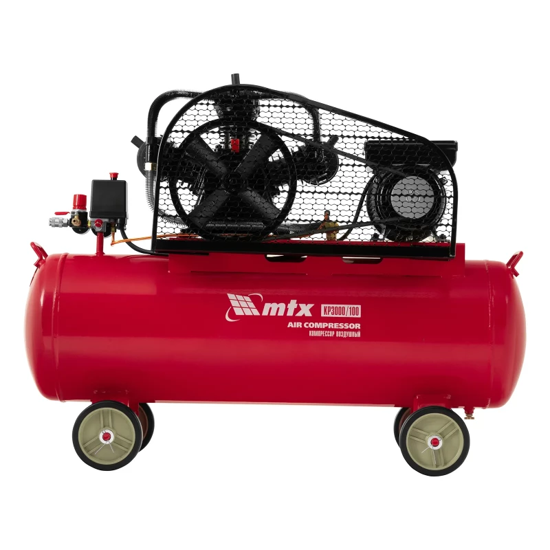 Компрессор воздушный ременный привод КР3000/100 3,0 кВт, 100 литров, 510 л/мин МТХ