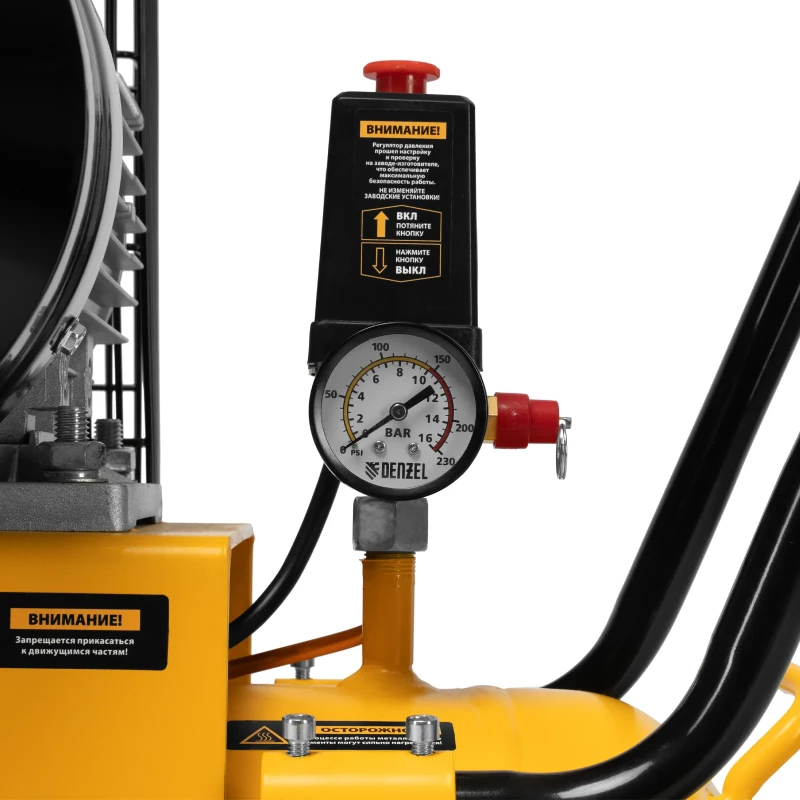 Компрессор воздушный рем. привод BCV 4000-T/100, 4,0 кВт, 100 литров, 690 л/мин Denzel