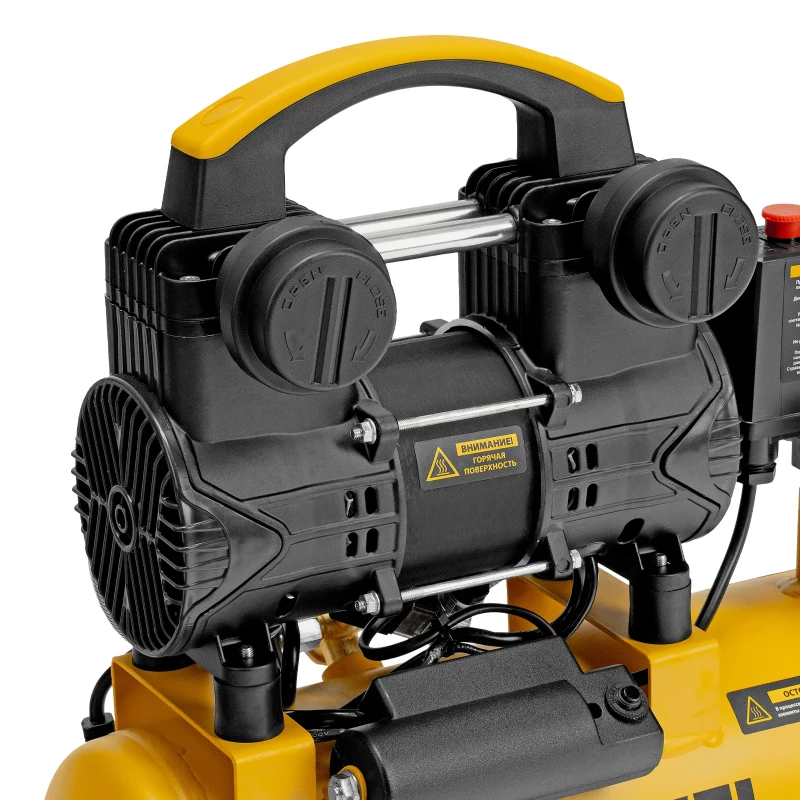 Компрессор безмасл. малошумный DLP-950/10, 950Вт,10 л, 2850 об/мин, 170 л/мин Denzel