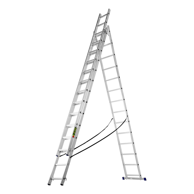 Лестница, 3 х 14 ступеней, алюминиевая, трехсекционная, Сибртех