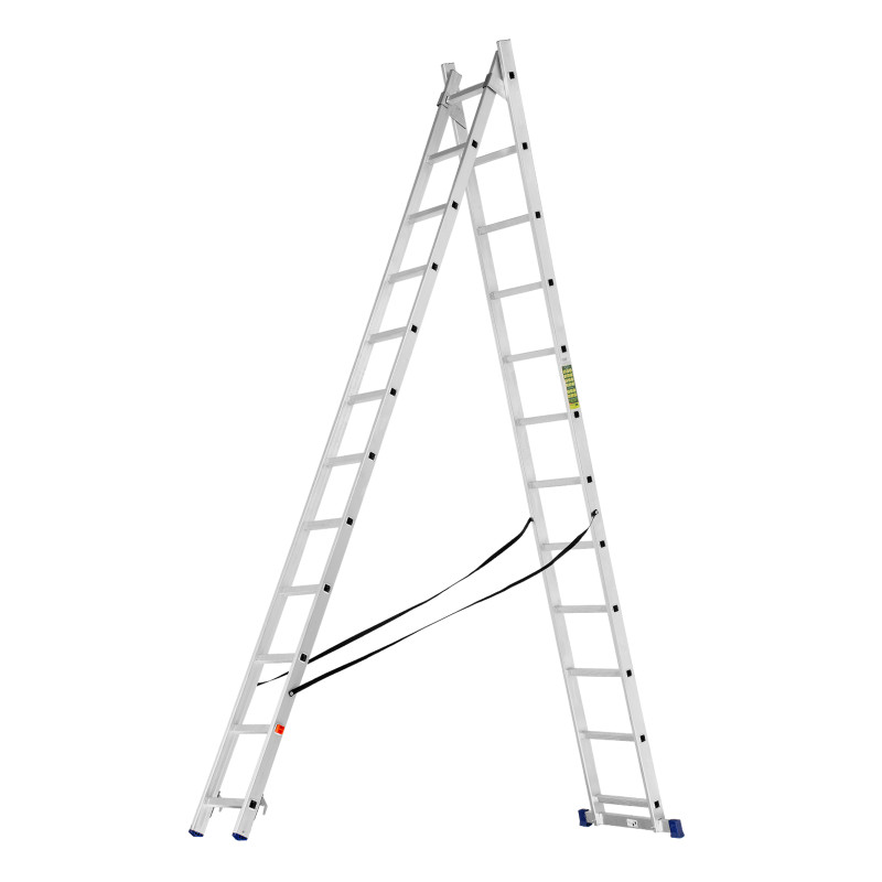 Лестница, 2 х 12 ступеней, алюминиевая, двухсекционная, Сибртех